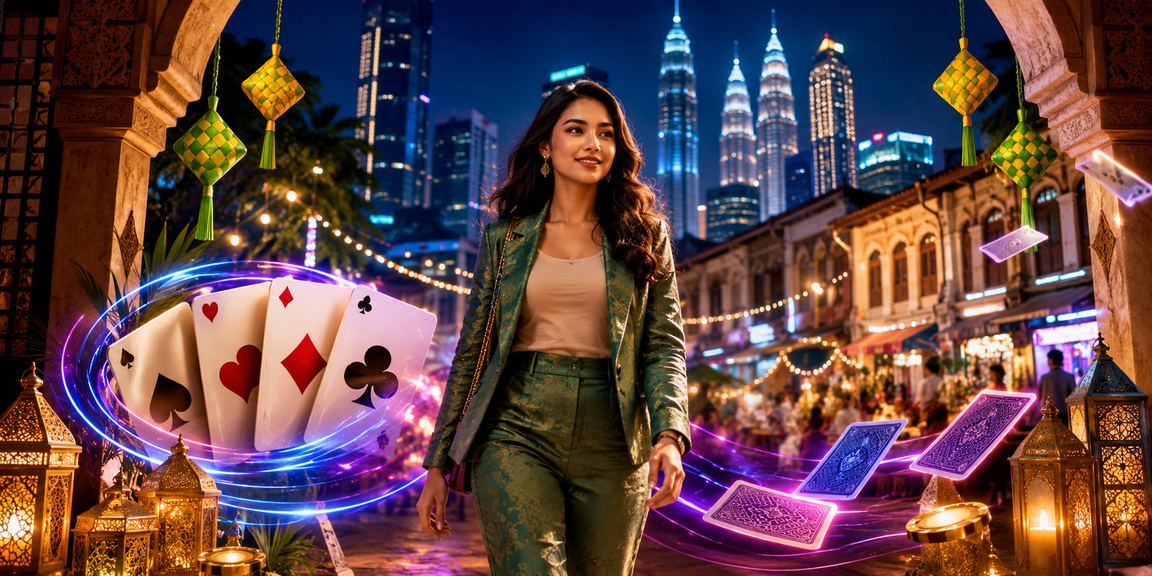 Pengguna dari Kuala Lumpur bermain rummy semasa perayaan hari raya